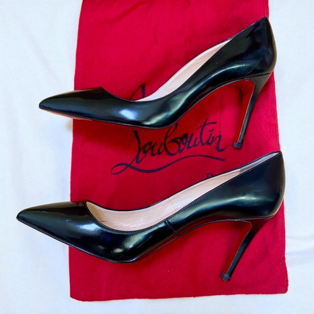 Christian Louboutin Pigalle 85 Patent Black Pumps - Picture 5 of 12